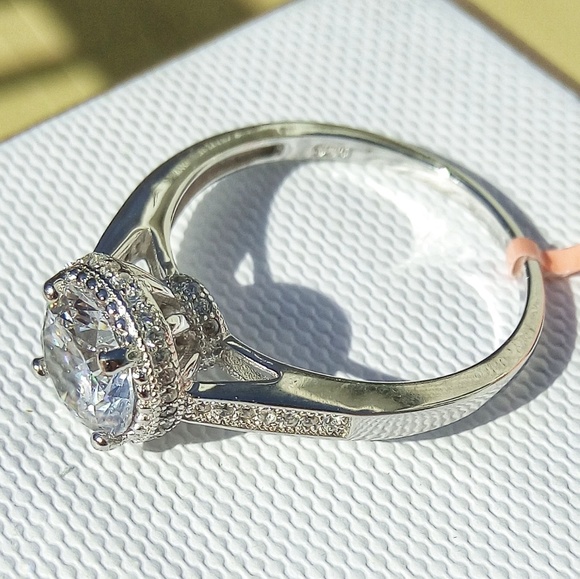 Simulated White Diamond Sterling Ring - Picture 3 of 3